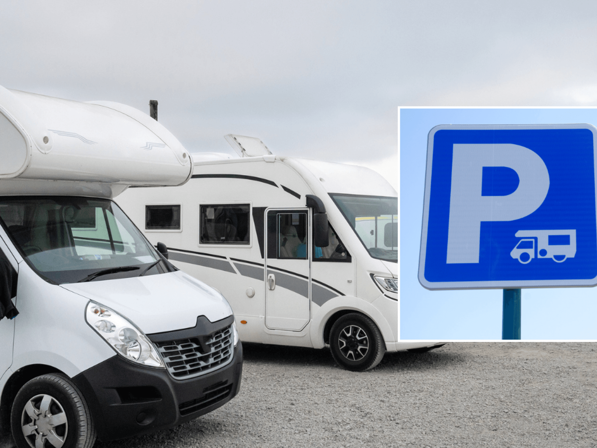 Motorhome parking and sign