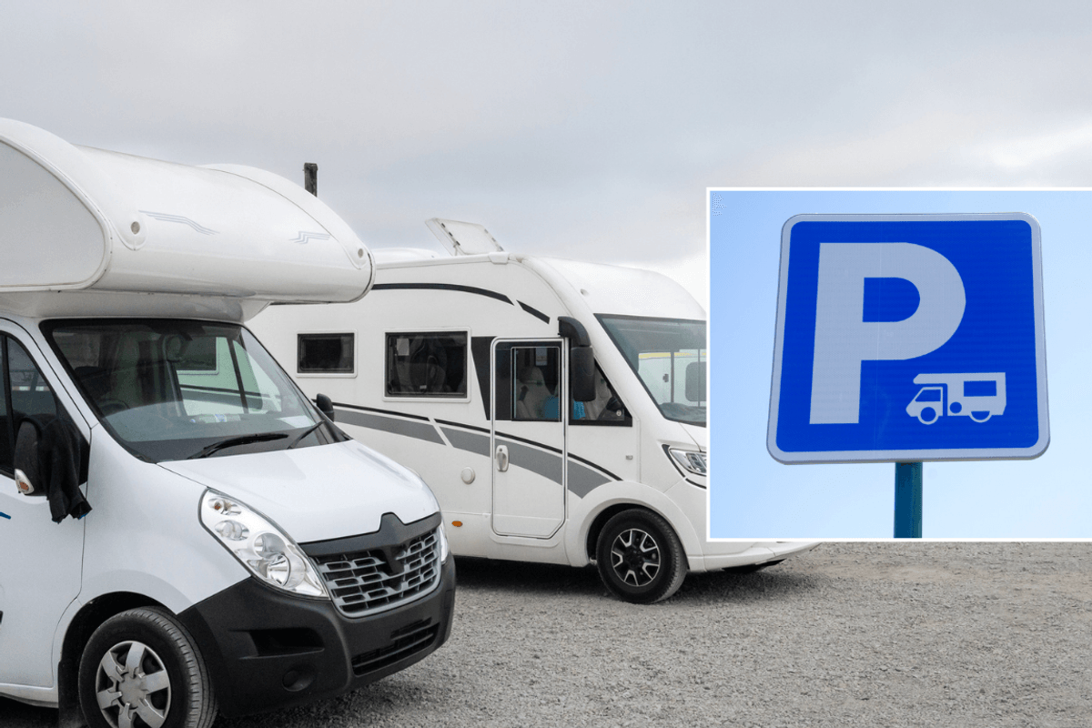 Motorhome parking and sign