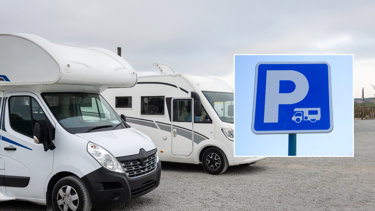 Motorhome parking and sign