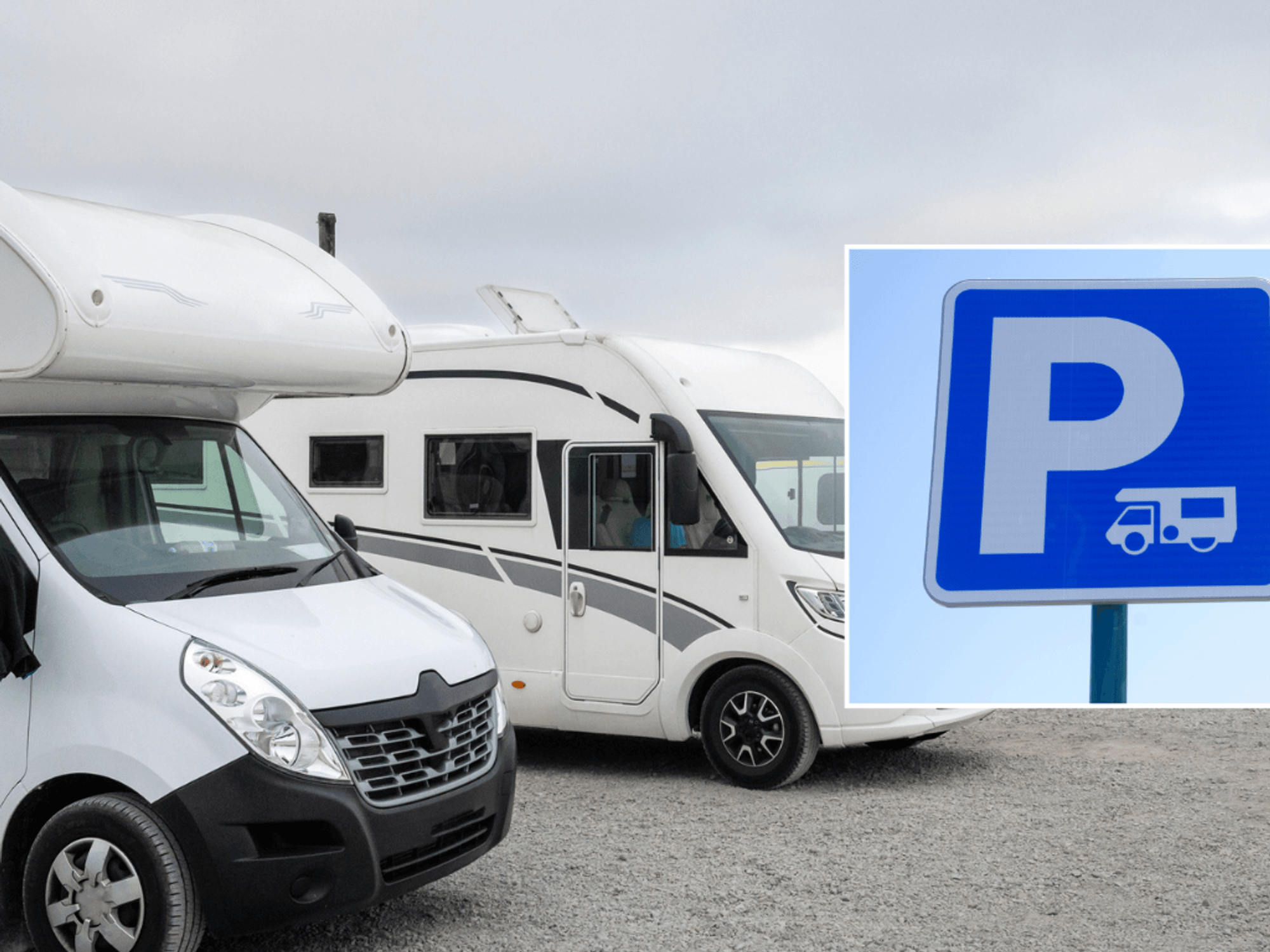Motorhome parking and sign