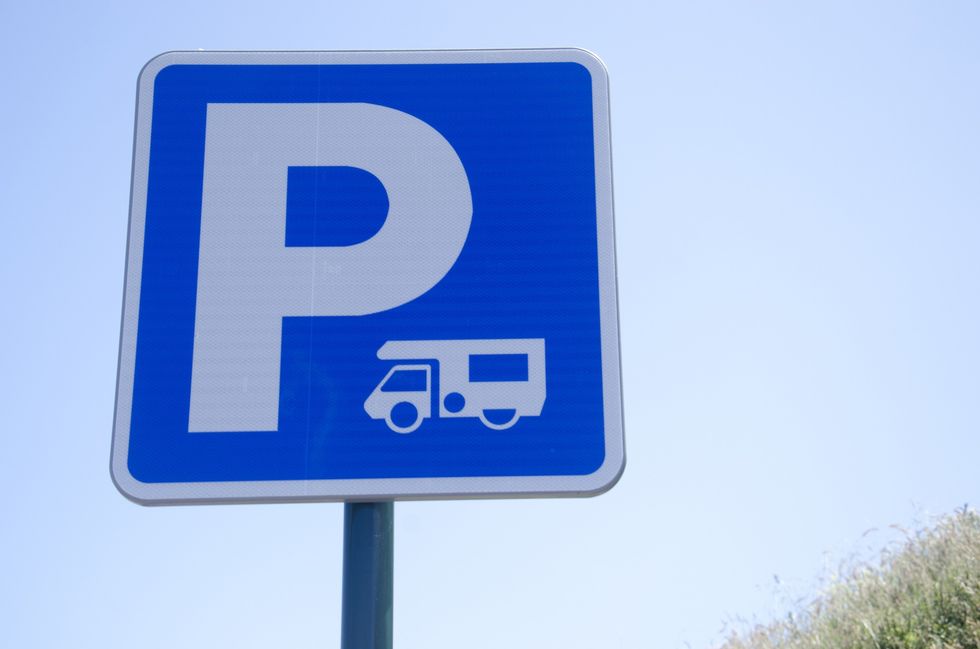 Motorhome parking sign
