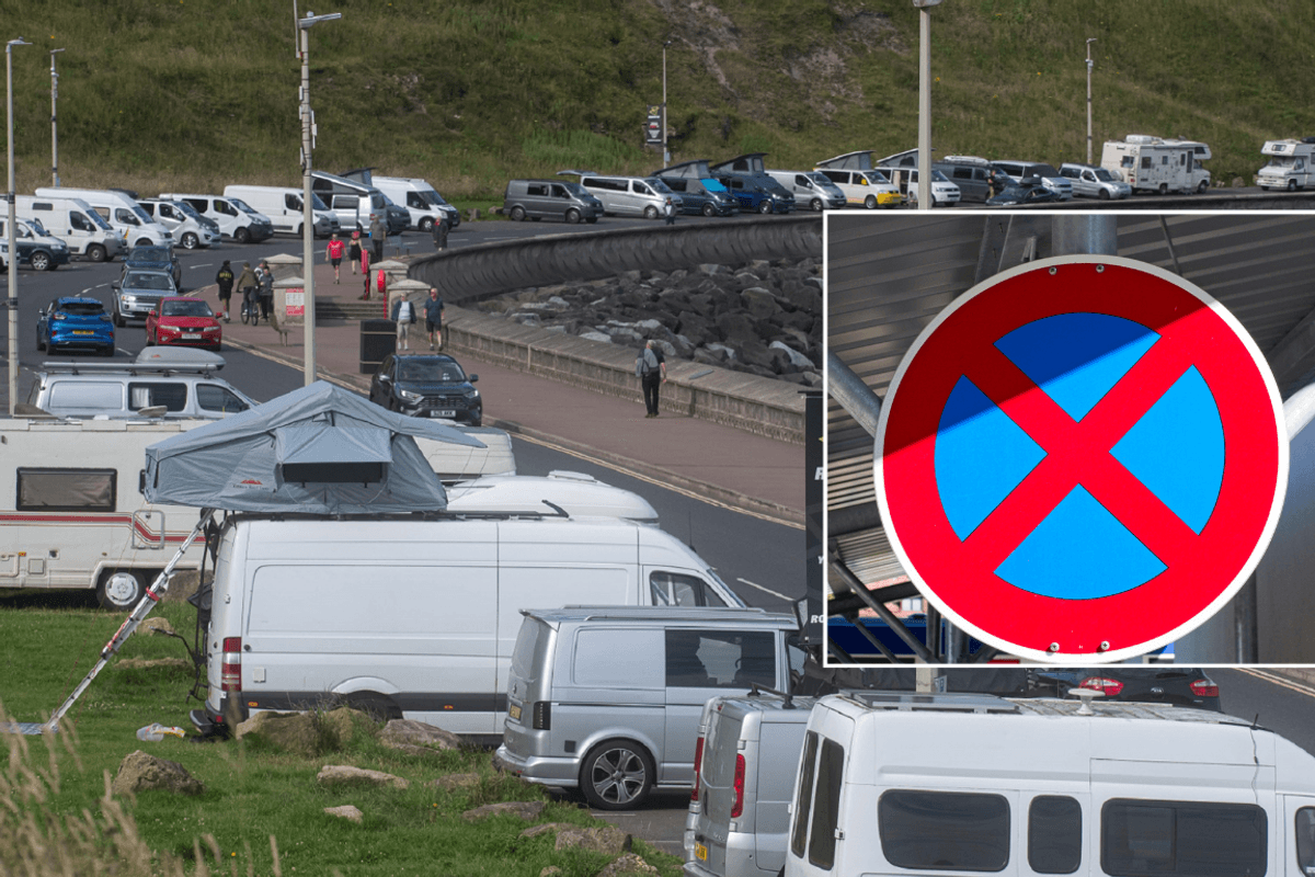 Motorhomes and no parking sign
