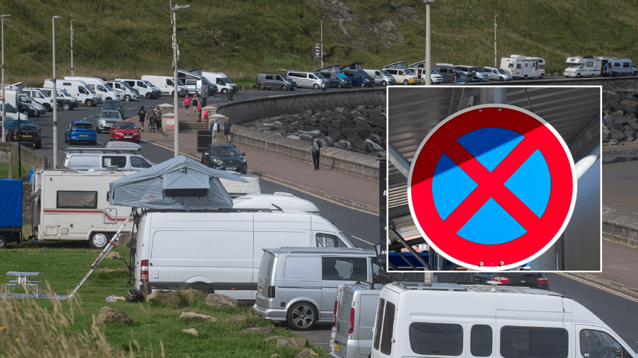 Motorhomes and no parking sign