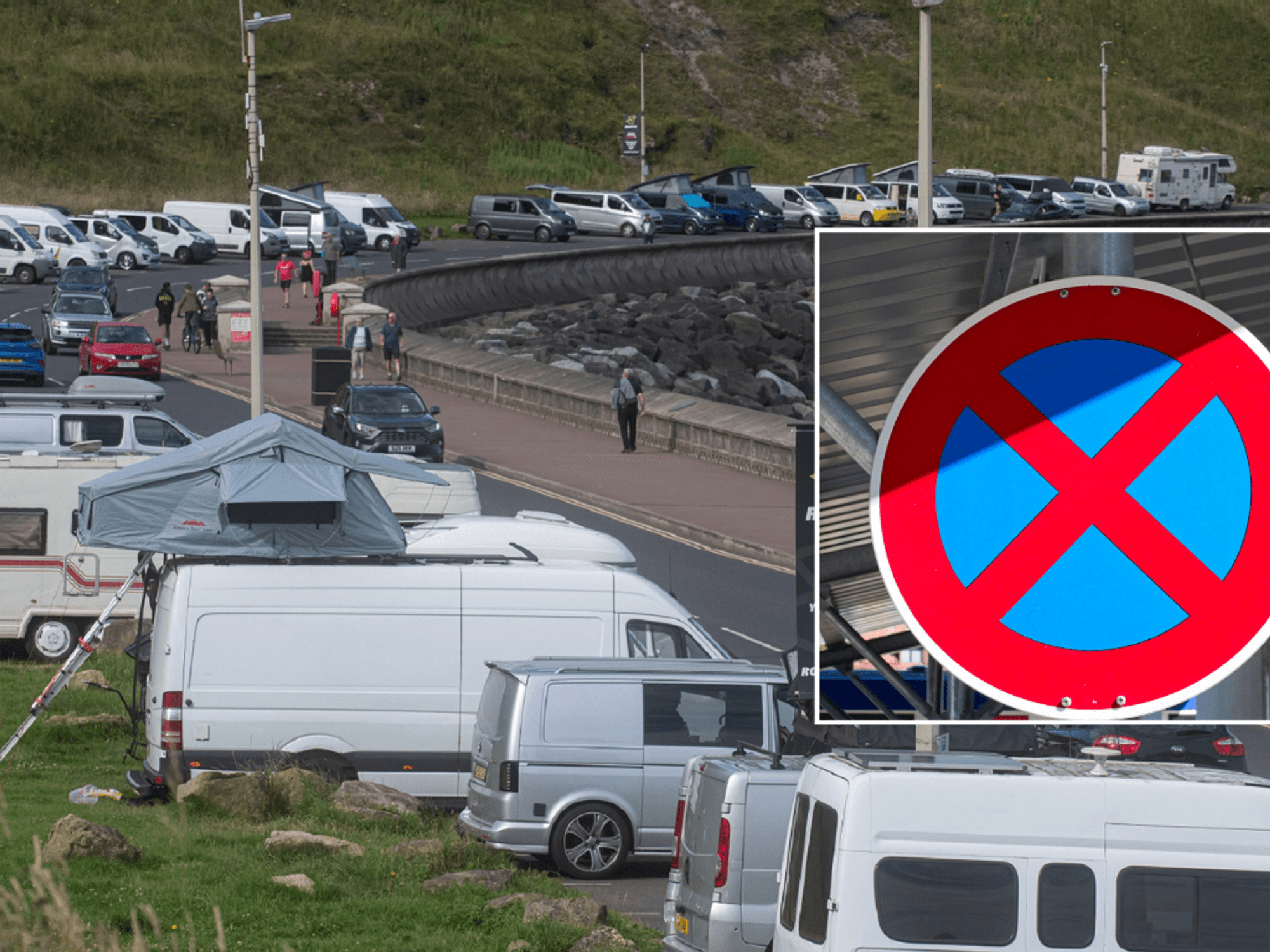 Motorhomes and no parking sign