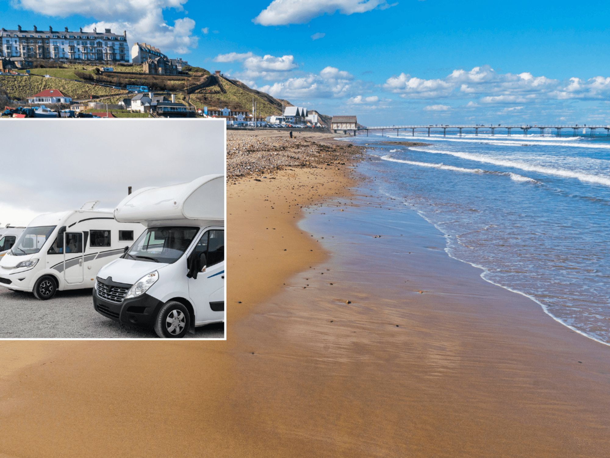 Motorhomes and Saltburn beach