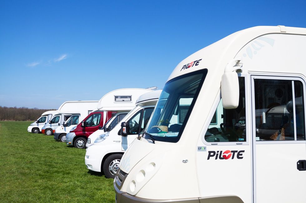 Motorhomes parked in aires