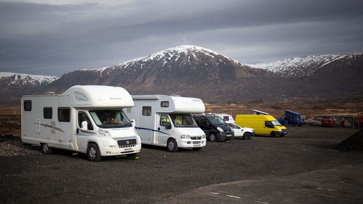Motorhomes parked in Scotland