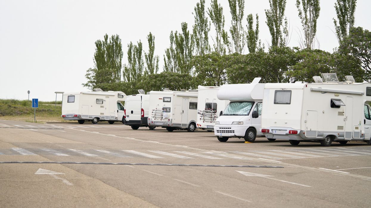 Motorhomes parked