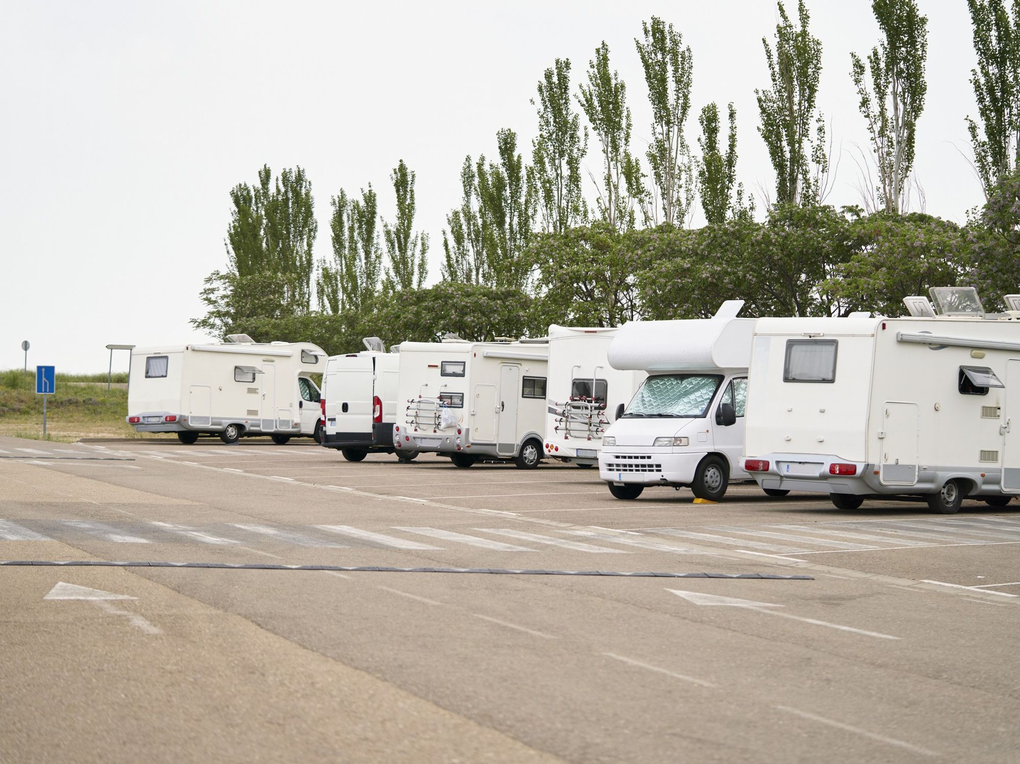 Motorhomes parked