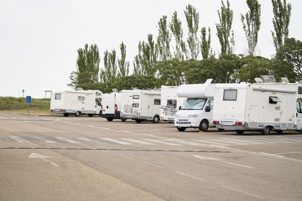 Motorhomes parked