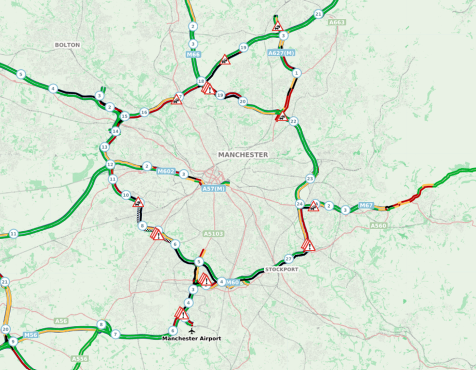 Motorists in and around Manchester are dealing with severe traffic delays this morning