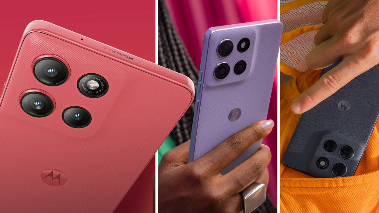 motorola moto g smartphone pictured in pantome colours