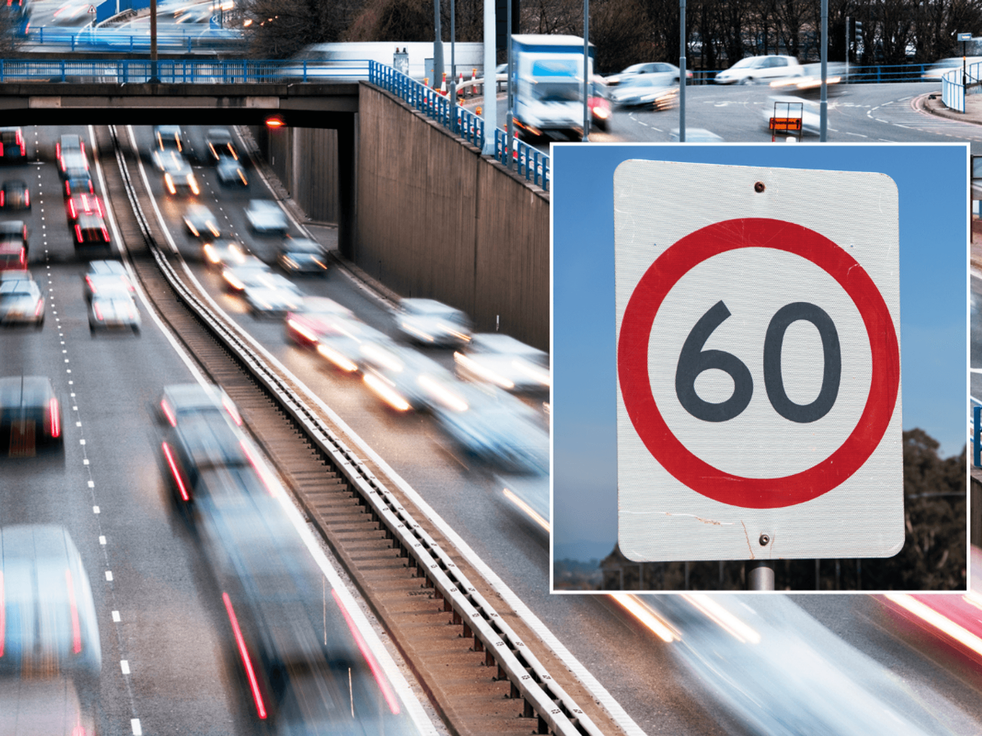 Motorway and 60mph sign