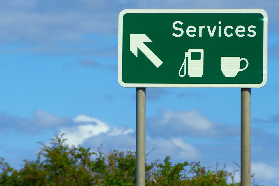 Motorway services sign