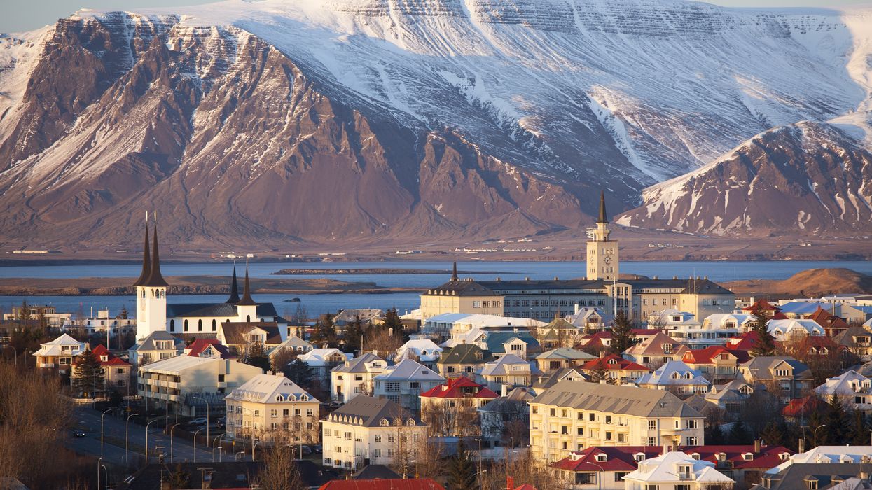 Mountains and city in Reykjavik
