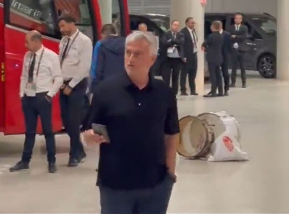 Mourinho in the Puskas Arena parking lot