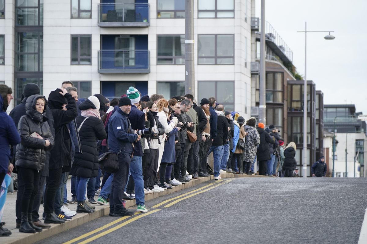Mourners for Shane MacGowan's procession