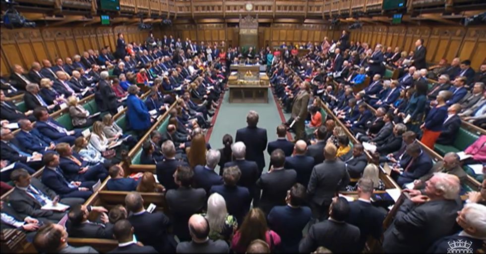 MPs during Prime Minister's Questions in the House of Commons, London.
