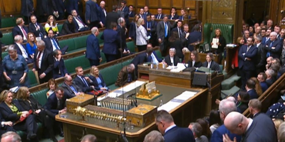 MPs walking out of House of Commons