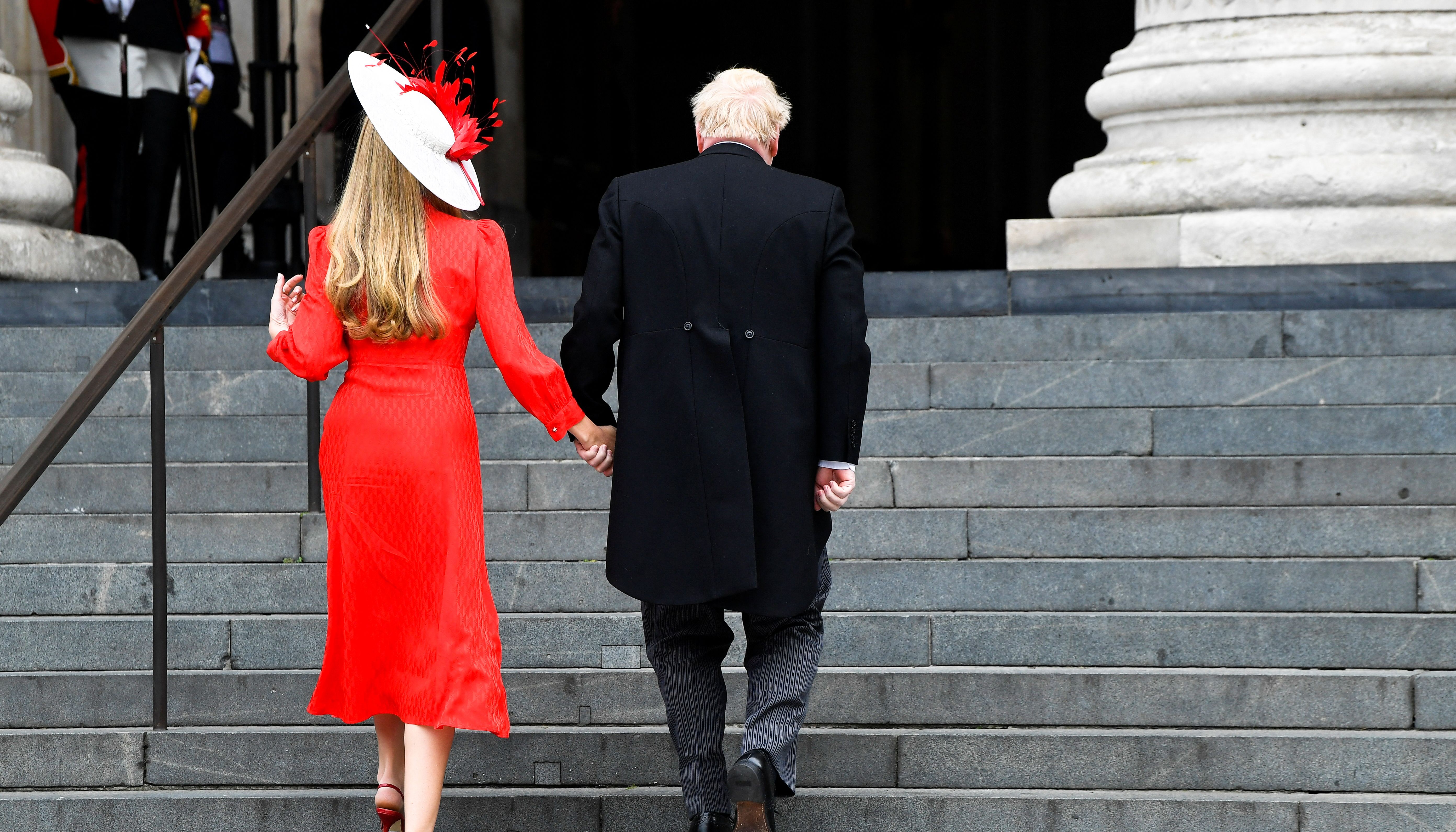 Mr and Mrs Johnson took their seats in the Cathedral