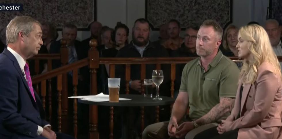 Mr and Mrs Jordan in conversation with Nigel Farage