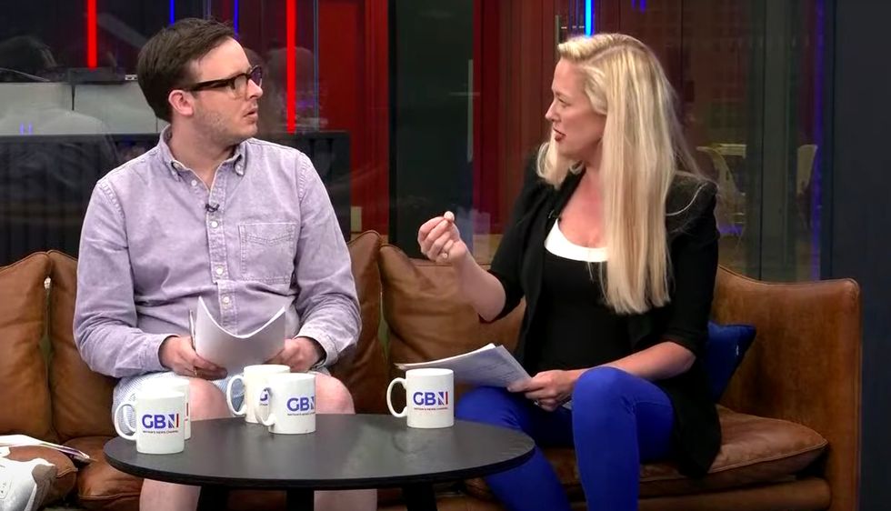 Mr Butterworth and Ms de Lucy during a debate on Dan Wootton Tonight