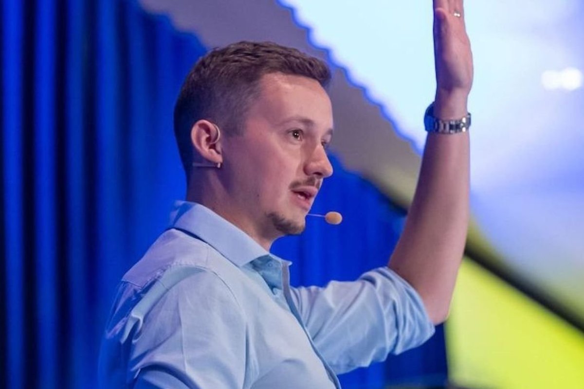 Mr Crompton speaking at event