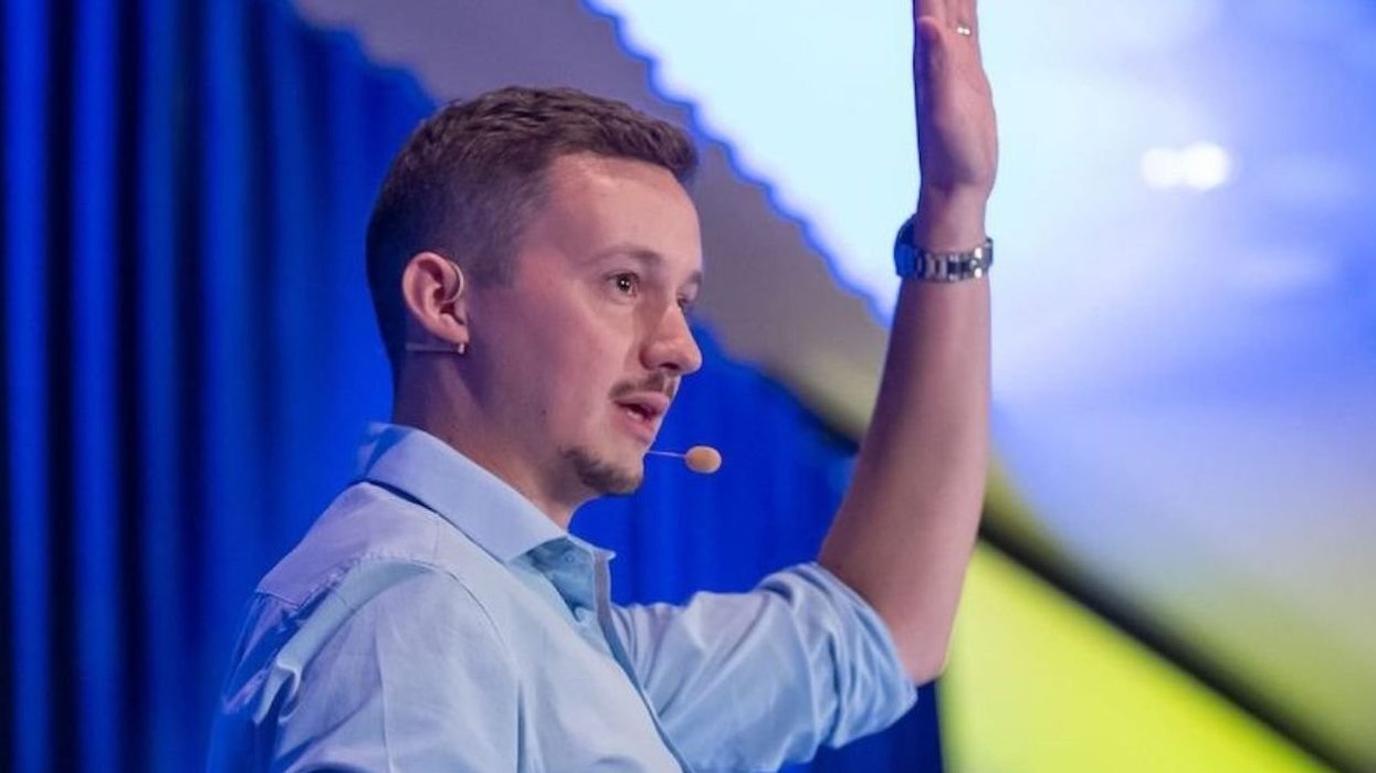 Mr Crompton speaking at event