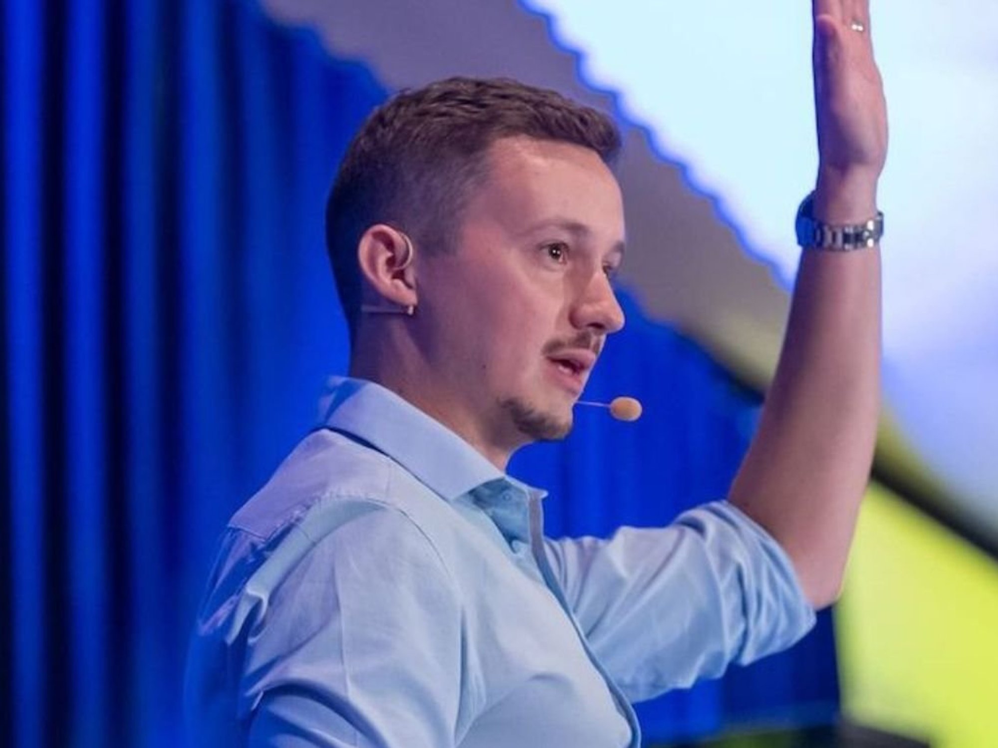 Mr Crompton speaking at event