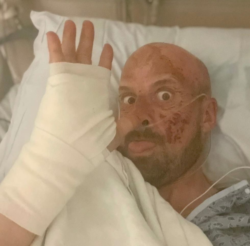 Mr Goodwin posted a photo from his hospital bed last year