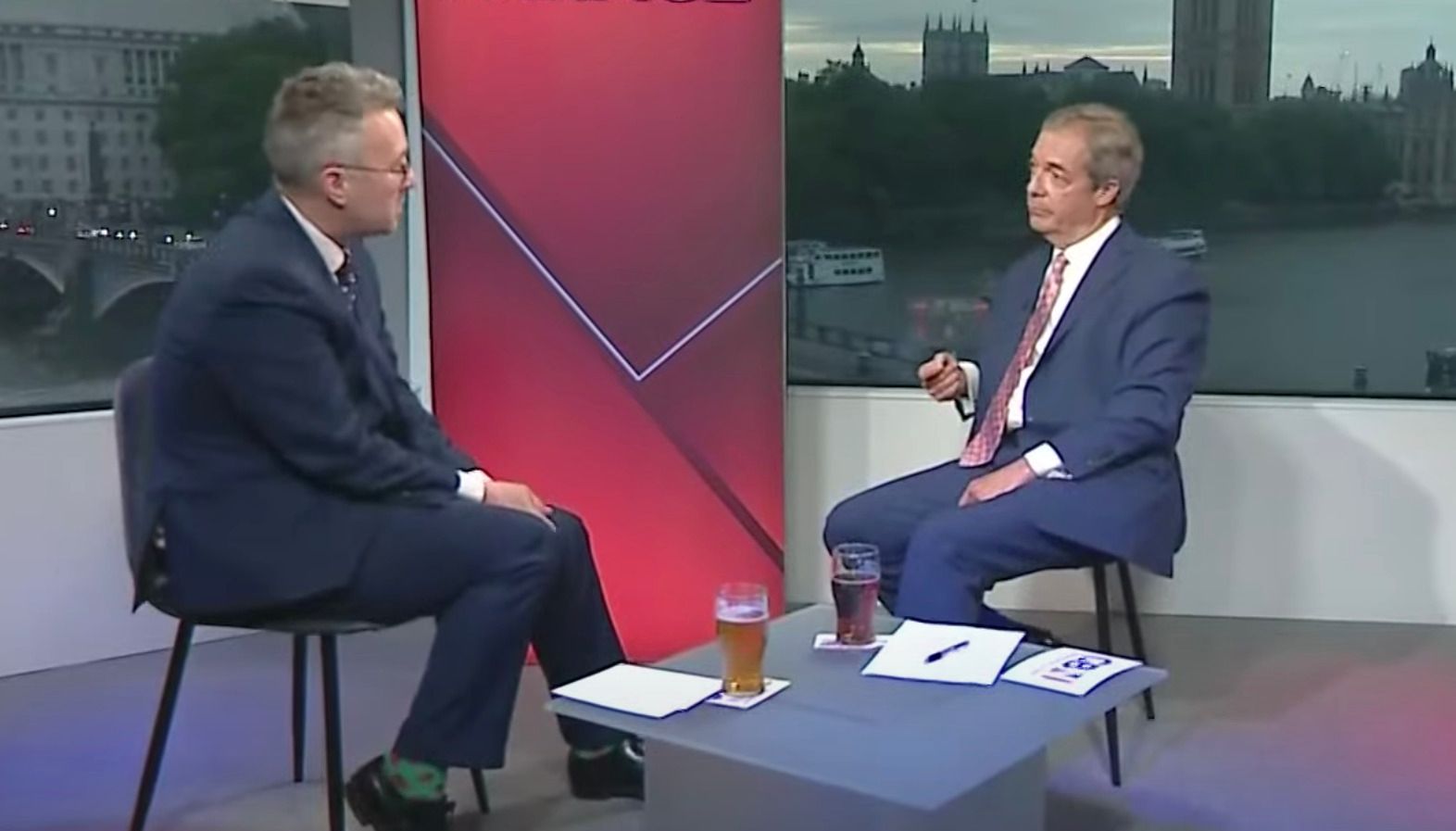 Mr Hope speaking to Nigel Farage