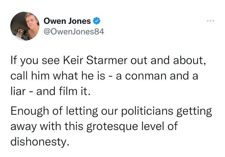 Mr Jones has since deleted the tweet