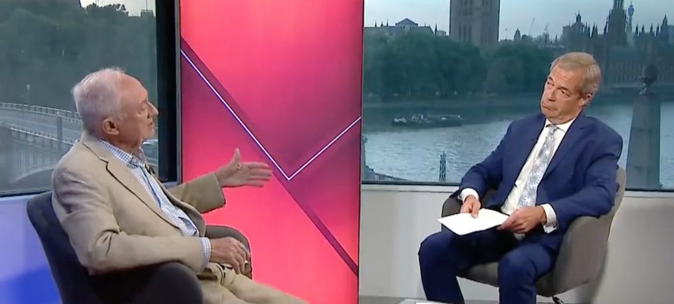 Mr Livingstone in the GB News studio with Nigel