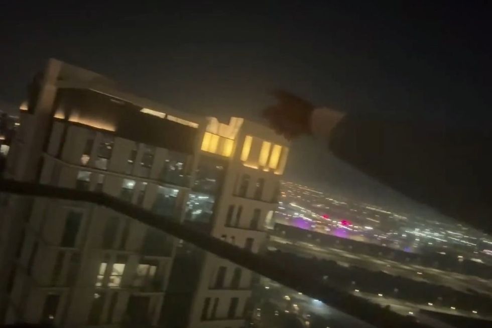 Mr Sampson shared footage from his balcony