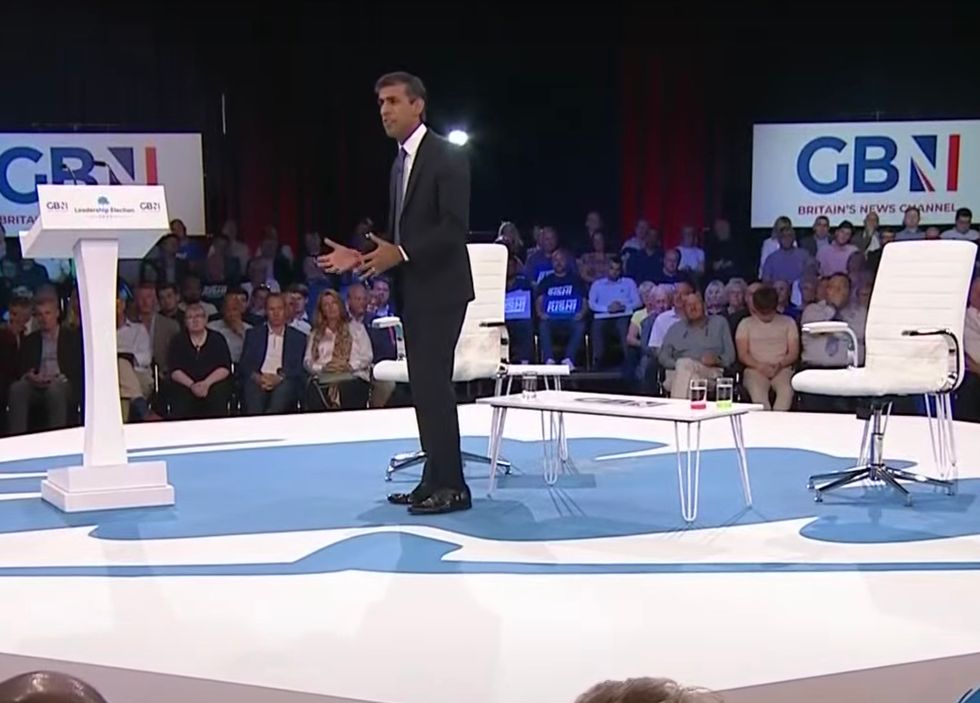 Mr Sunak speaking during the latest Conservative hustings in Manchester