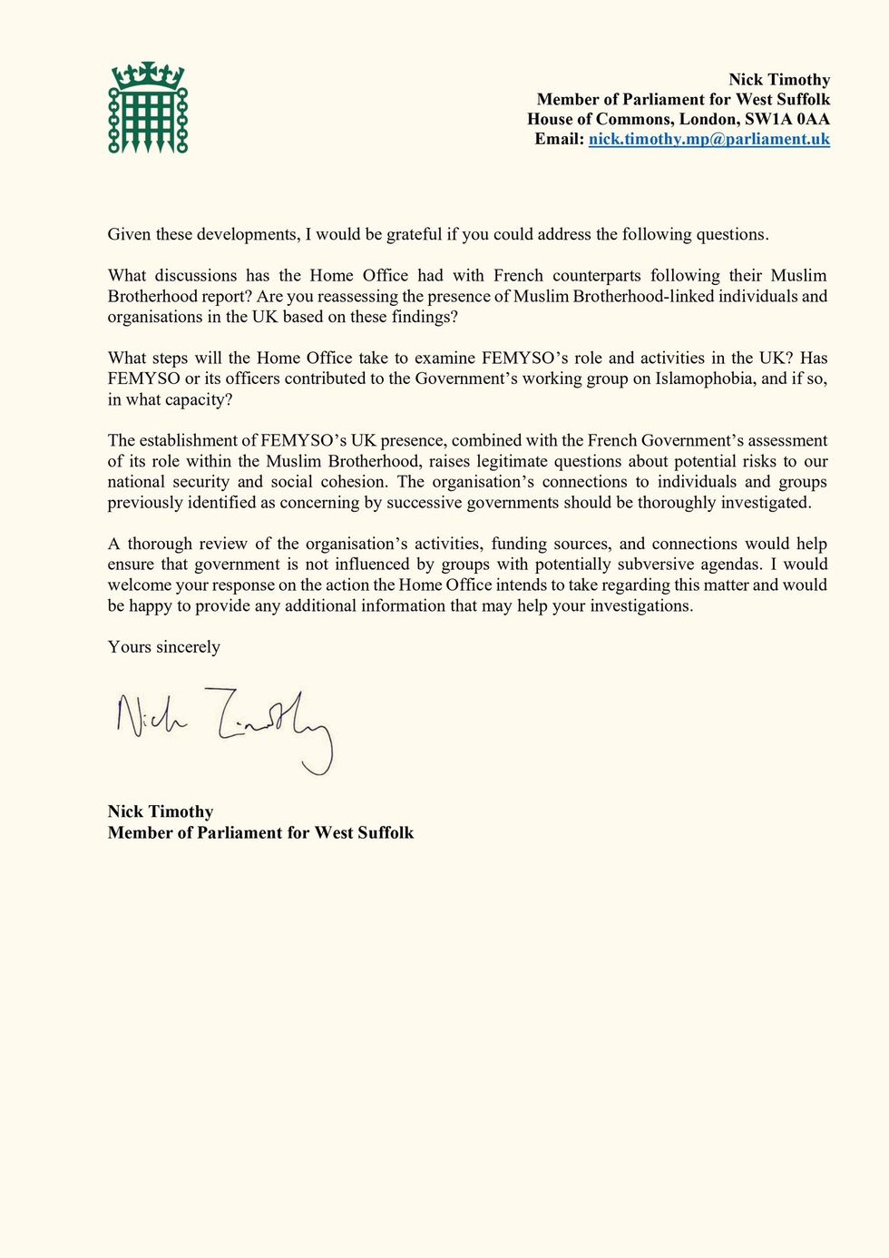 Mr Timothy called for FEMYSO to be closed down