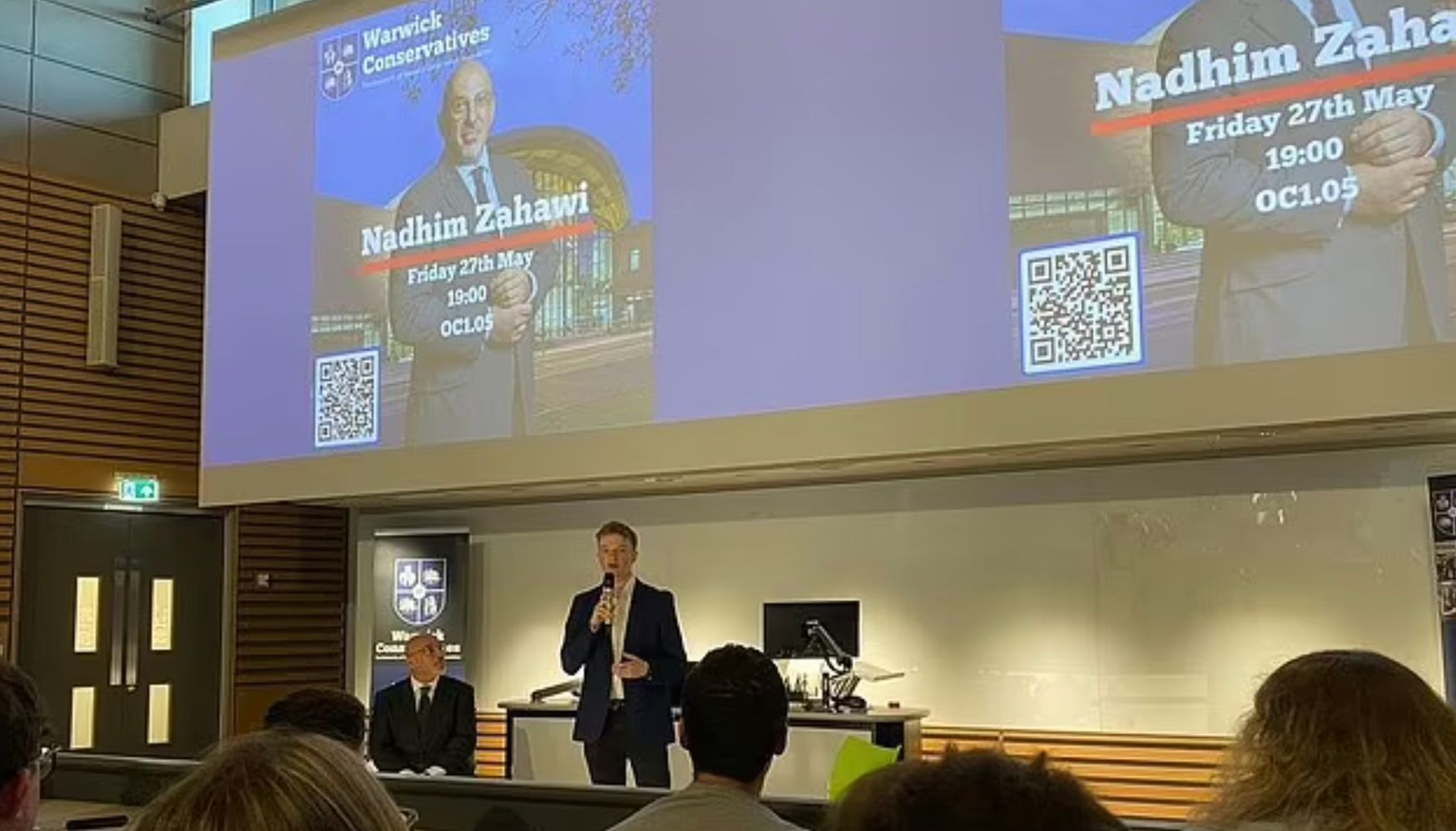 Mr Zahawi attended an event run by the University of Warwick Conservative Association.