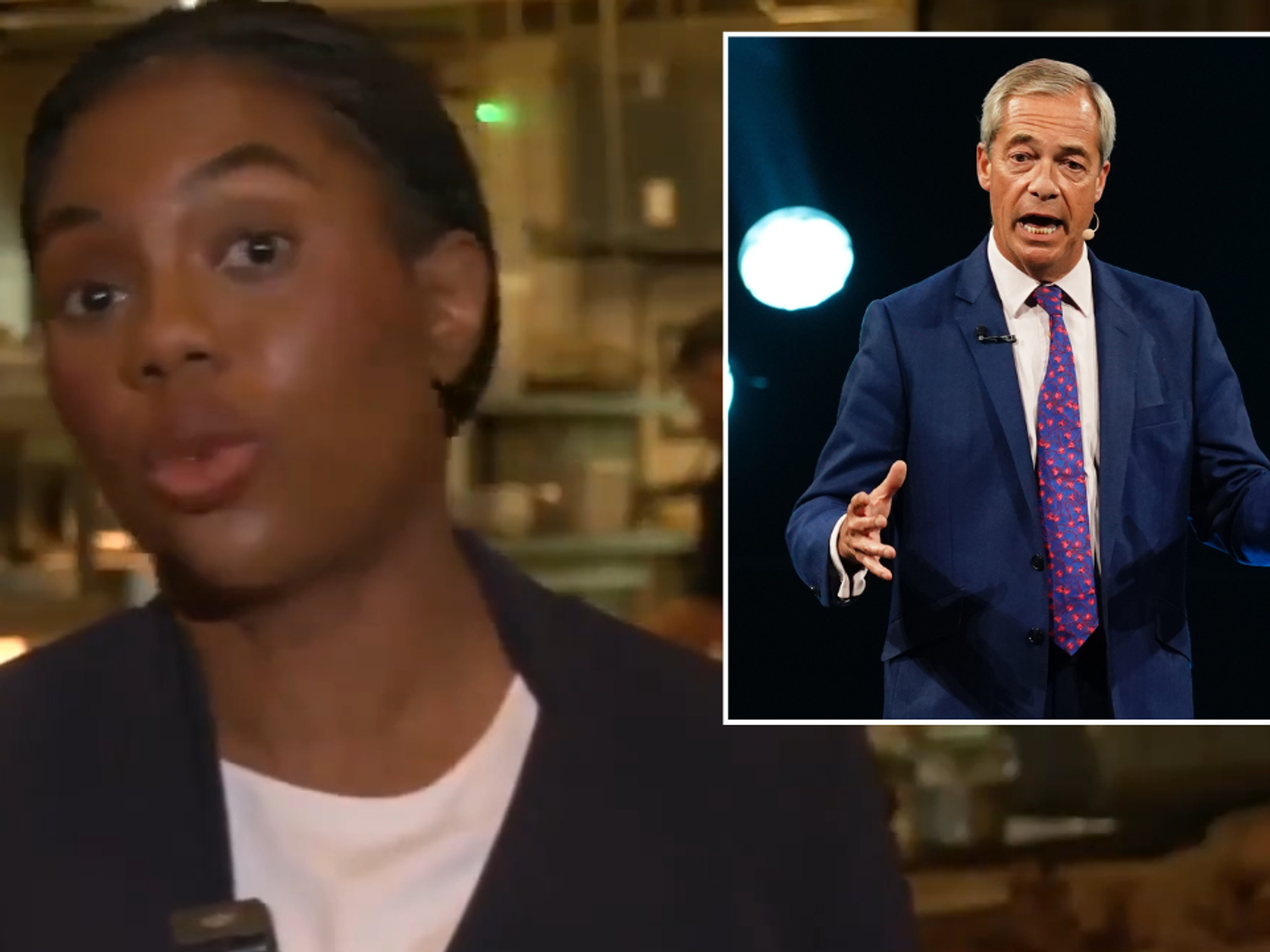 Kemi Badenoch reacts on GB News as Nigel Farage’s Reform UK gains second Tory defection in 24 hou...