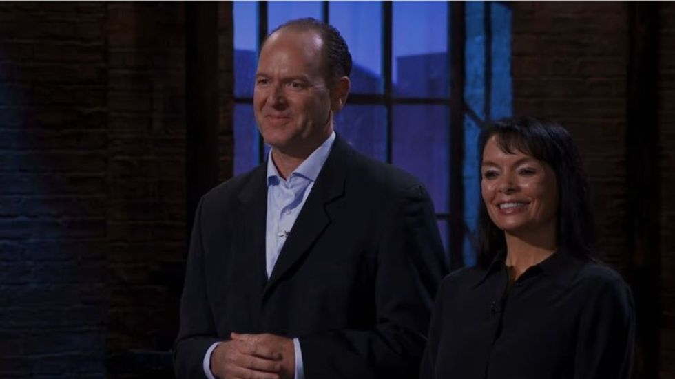 Ms Hicks and business partner on Dragon's Den