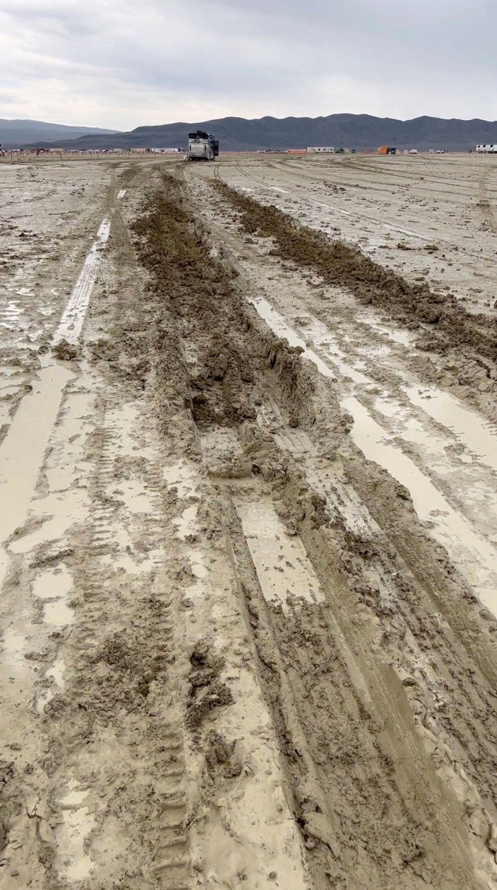 Mud roads leading into Burning Man