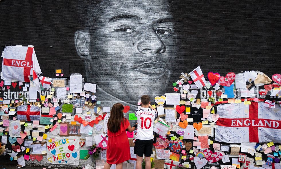 Mural of England player Marcus Rashford