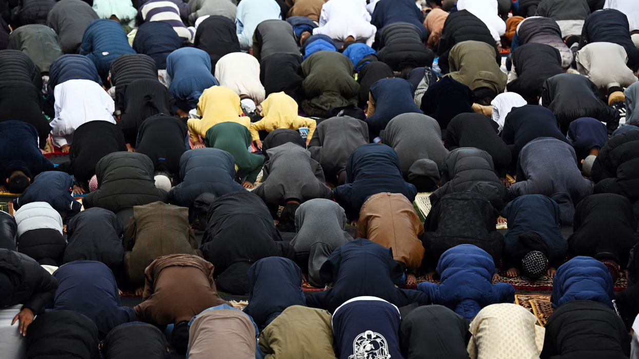 Muslims praying