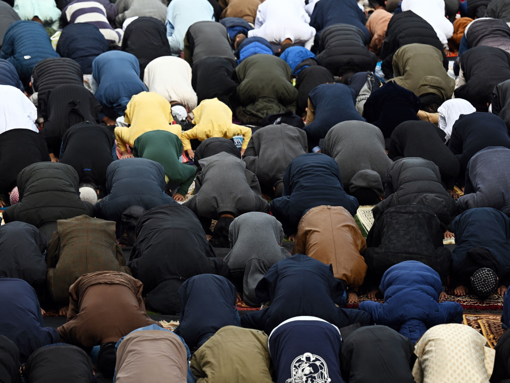 Muslims praying