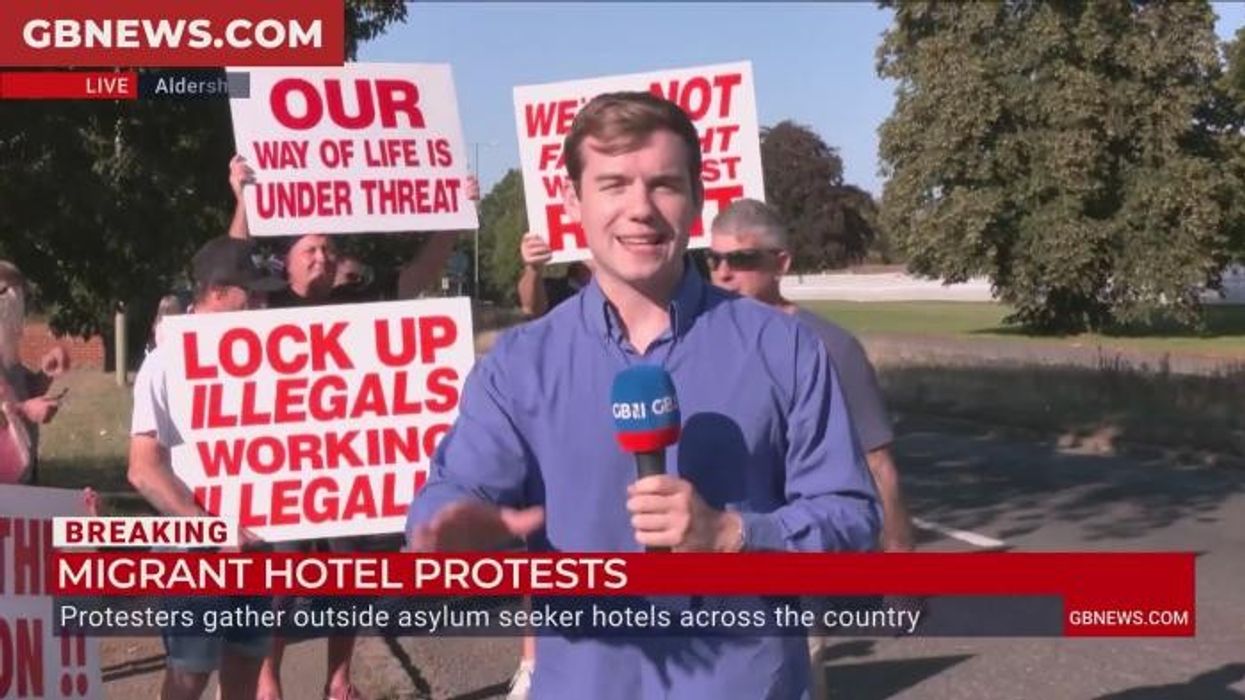 ‘My grandfather FOUGHT the far-right’: Concerned grandmother hits out at ‘Nazi’ label as she joins Aldershot anti-migrant protests