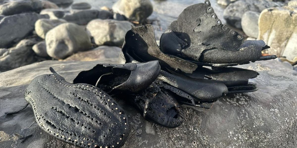 Mystery as dozens of Victorian shoes wash up on British beach Mystery as dozens of Victorian shoes wash up on British beach