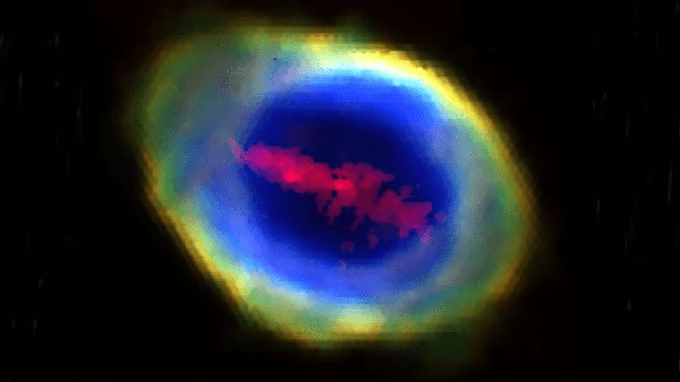 Mystery 'iron bar' in Ring Nebula