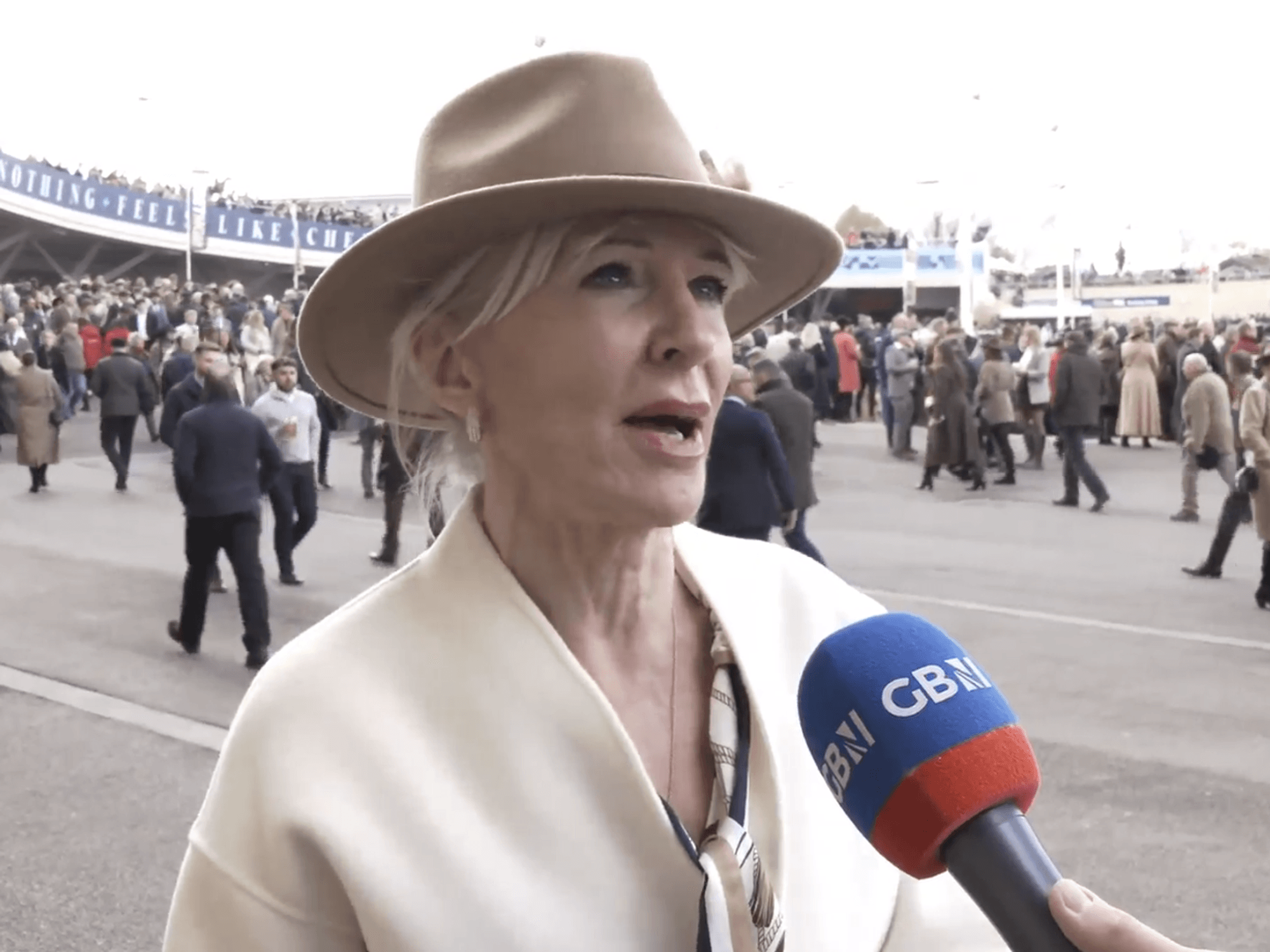 Nadine Dorries at Cheltenham's Ladies Day