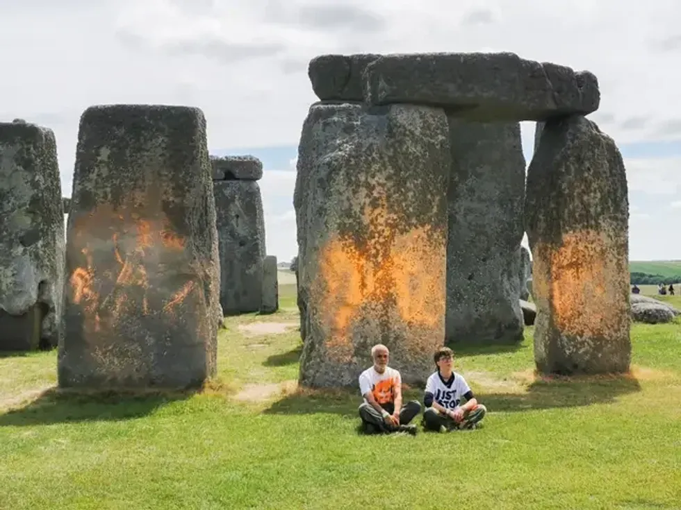 Naidu and Lynch pictured after Stonehenge attack