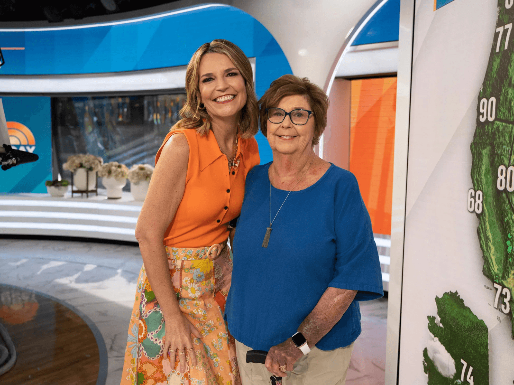 Nancy and Savannah Guthrie on the Today show set
