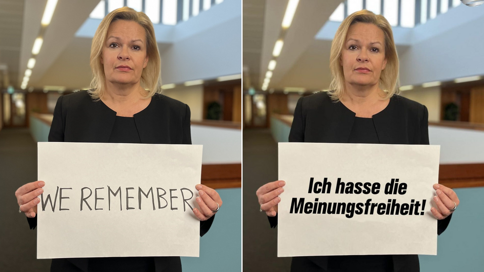 Nancy Faeser photo before and after